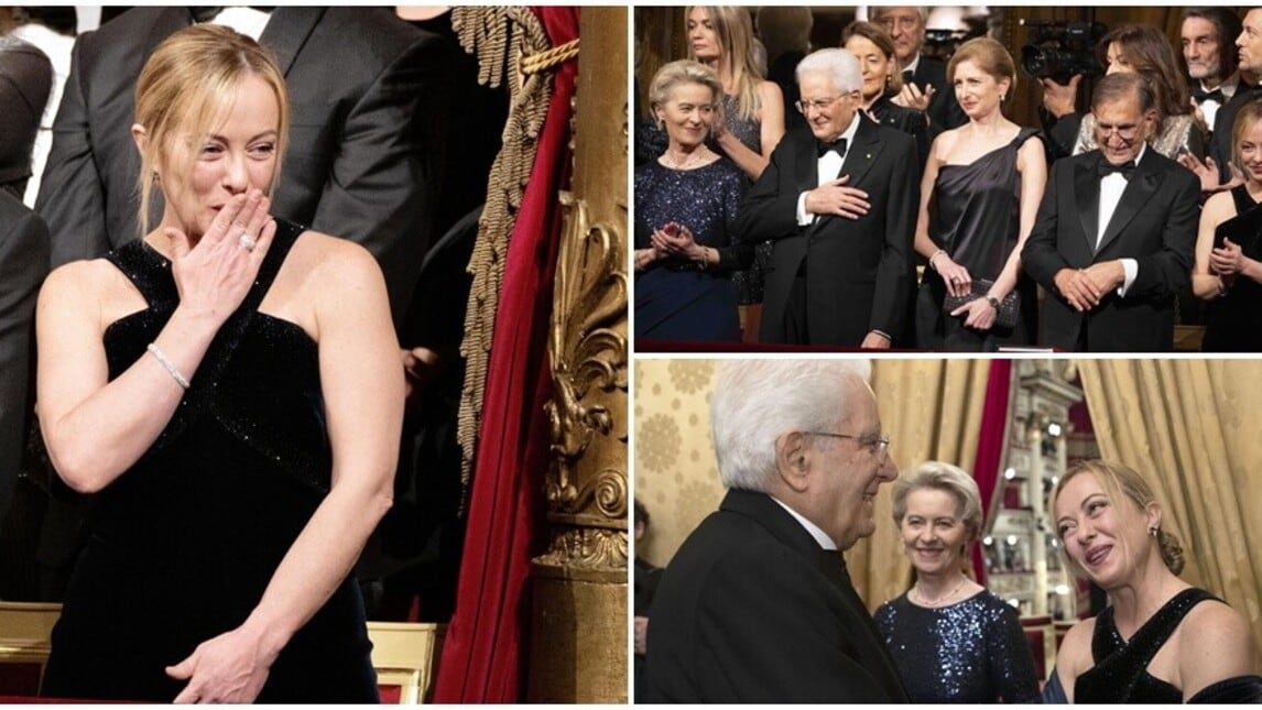 Prima della Scala, Mattarella tra Meloni e von der Leyen: sfilata di vip