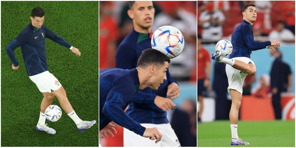 Ronaldo parte ancora in panchina ma regala magie durante il riscaldamento