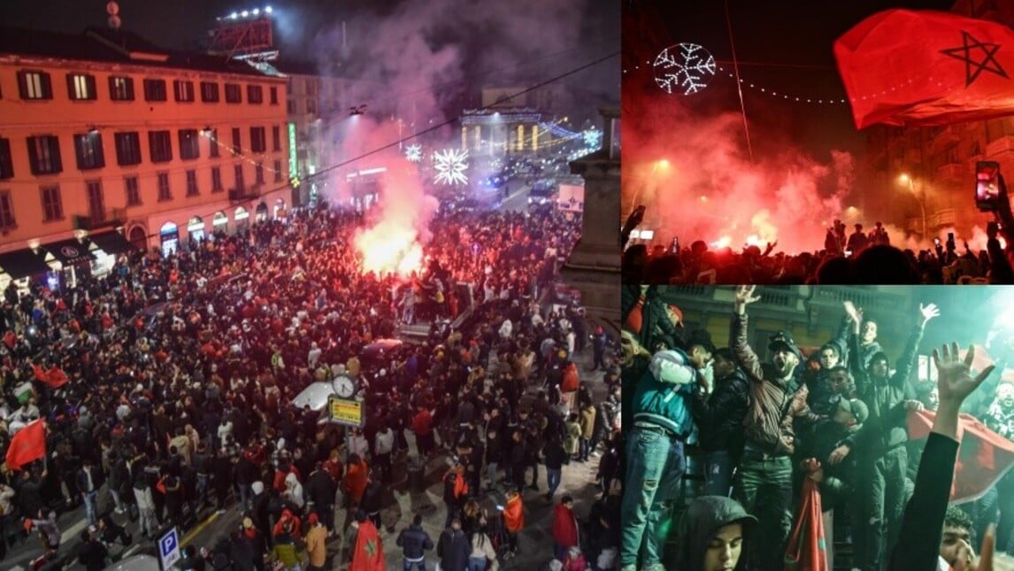 Storico Marocco ai Mondiali: a Torino e Milano esplode la festa