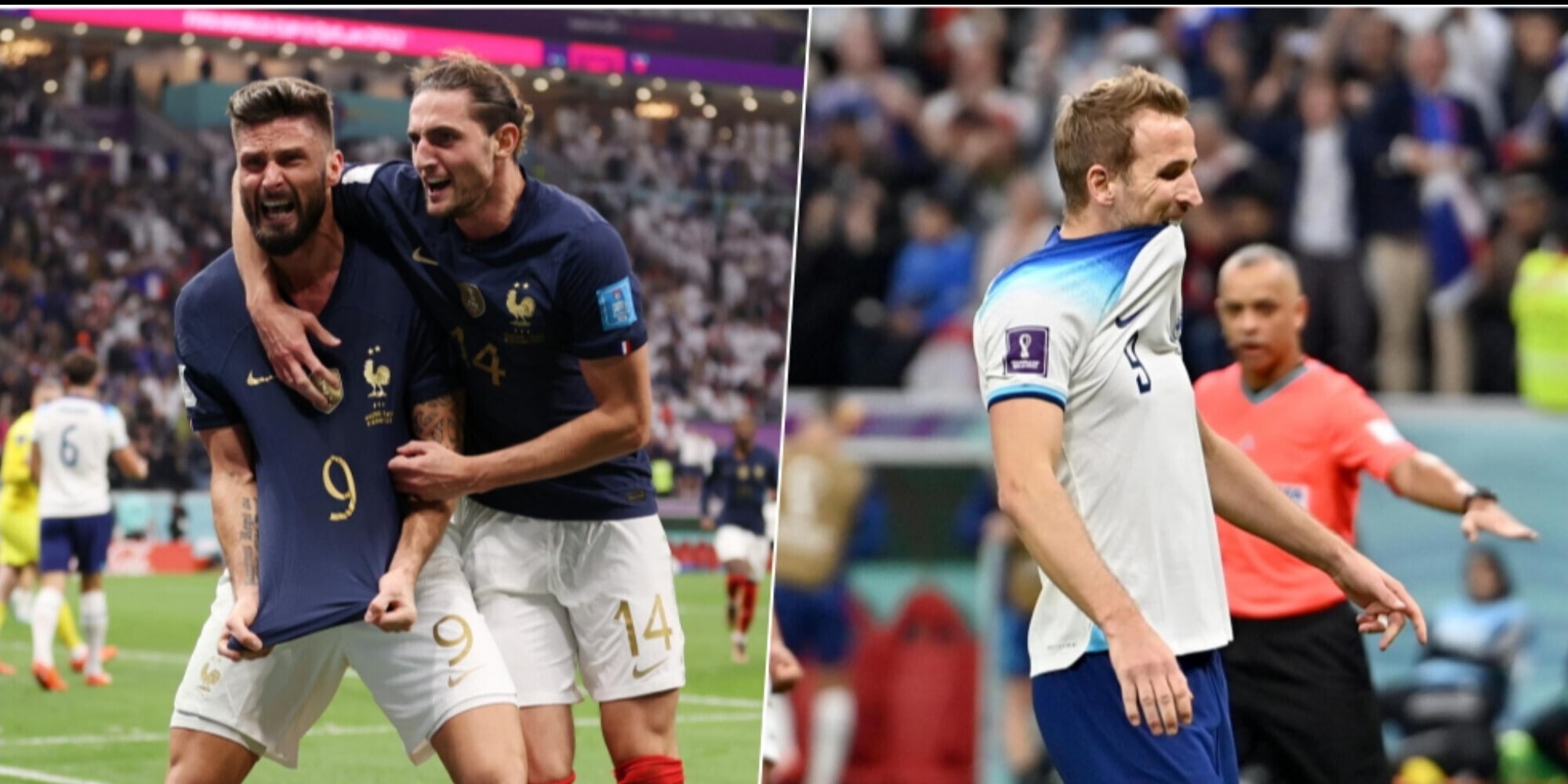Inghilterra-Francia 1-2: Kane spreca, Giroud è una sentenza. Bleus in semifinale