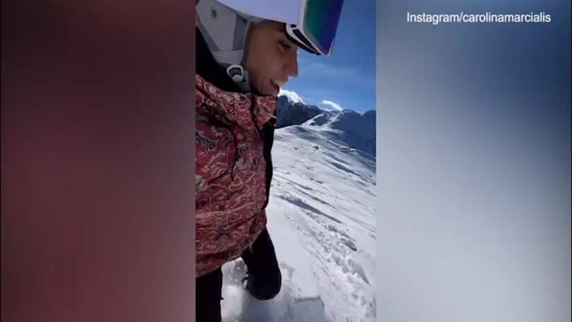 Carolina Marcialis sullo snowboard: la caduta è epica!