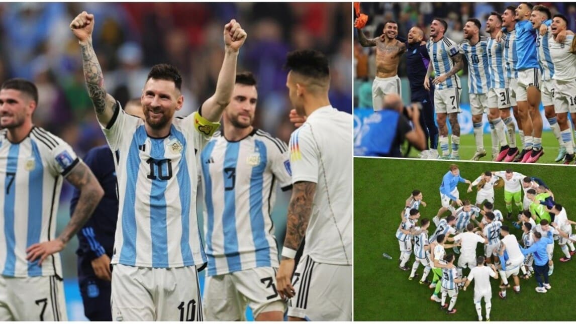 Argentina finalista del Mondiale: in campo esplode la festa