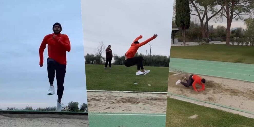 Jacobs cambia specialità: allenamento sul salto in lungo