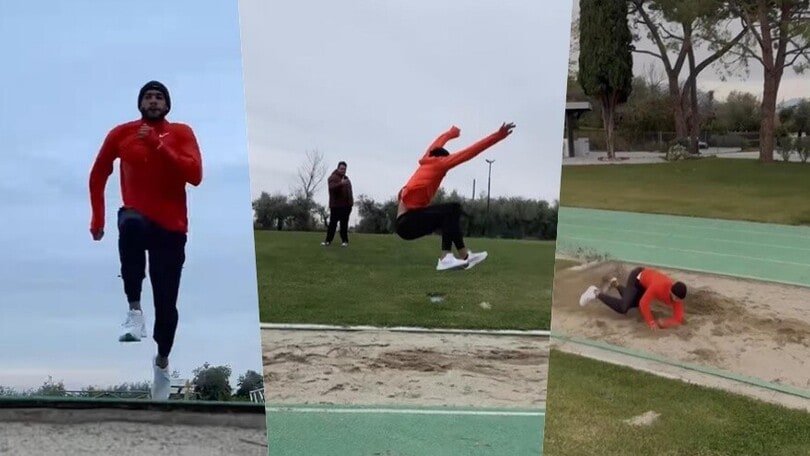 Jacobs cambia specialità: allenamento sul salto in lungo