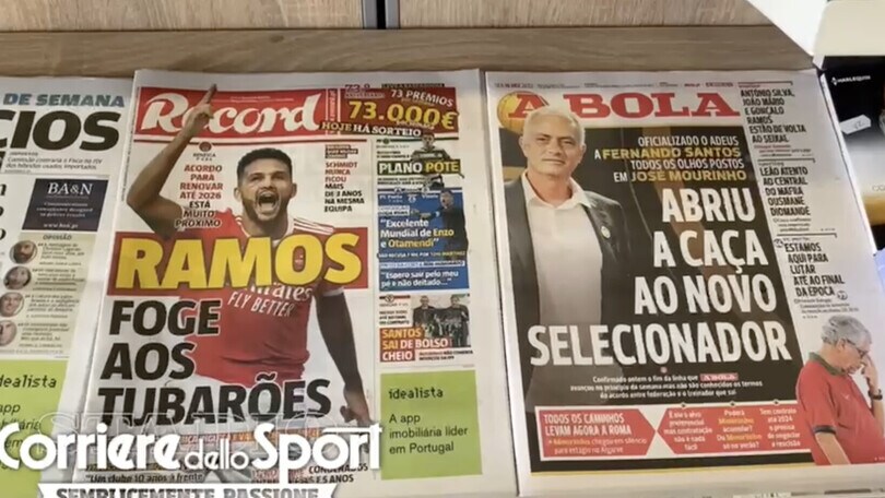 Mourinho sulle prime pagine di tutti i giornali portoghesi
