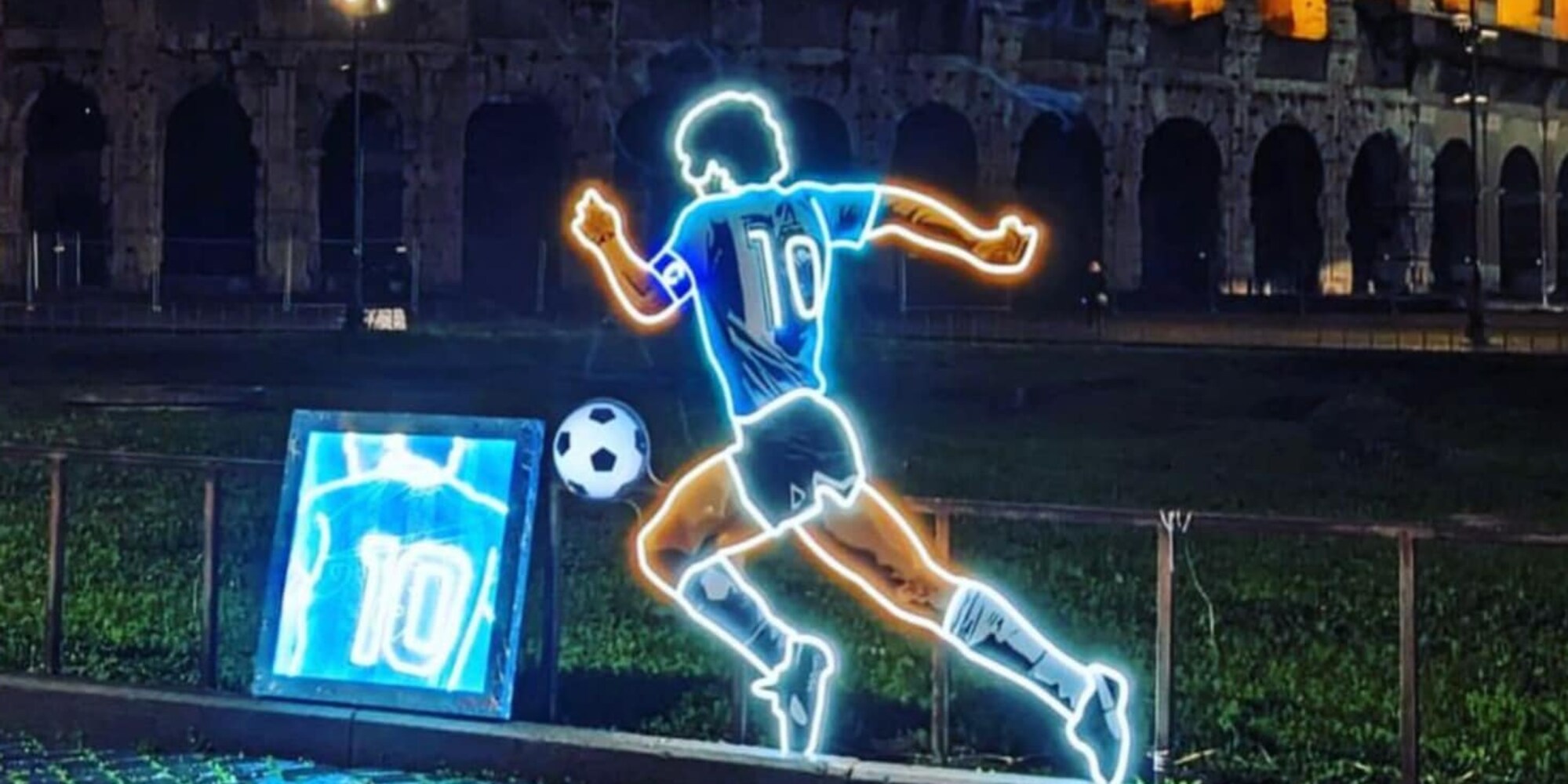 Maradona al Colosseo prima della finale