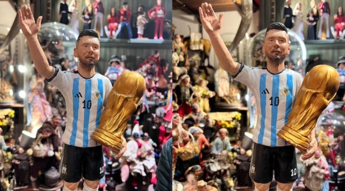 Messi con la coppa del mondo anche nel presepe napoletano