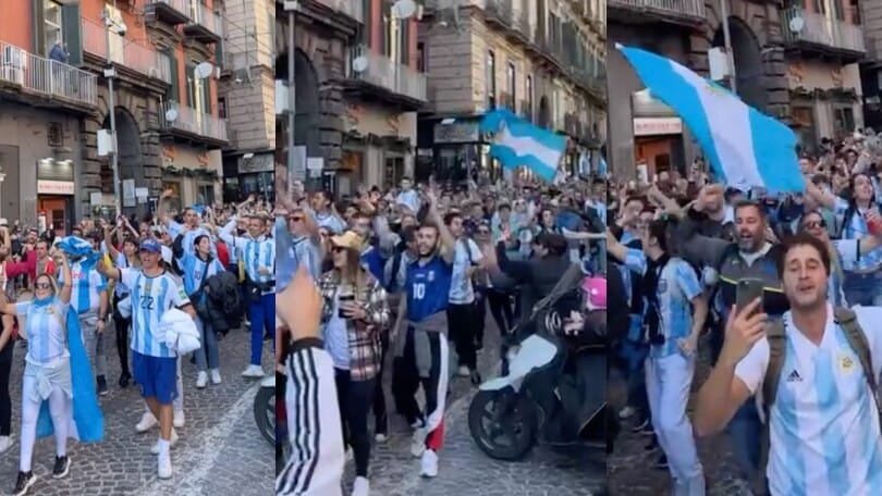 Argentina campione, in migliaia sfilano nel centro di Napoli