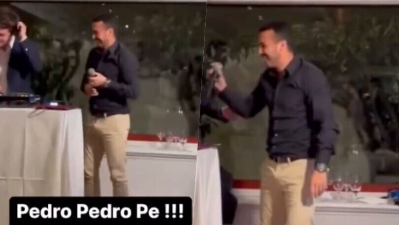 Lazio, Pedro scatenato: canta la 'sua' canzone alla cena di Natale