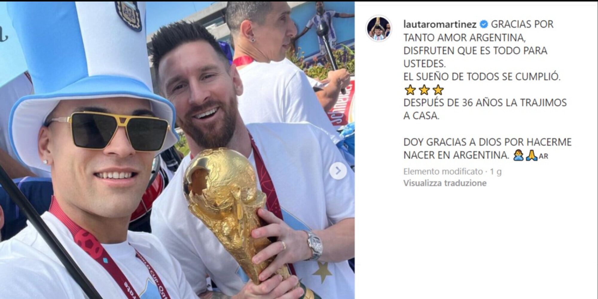 Mondiale sottotono? Lautaro rilancia coi festeggiamenti: "Grazie a Dio sono argentino"