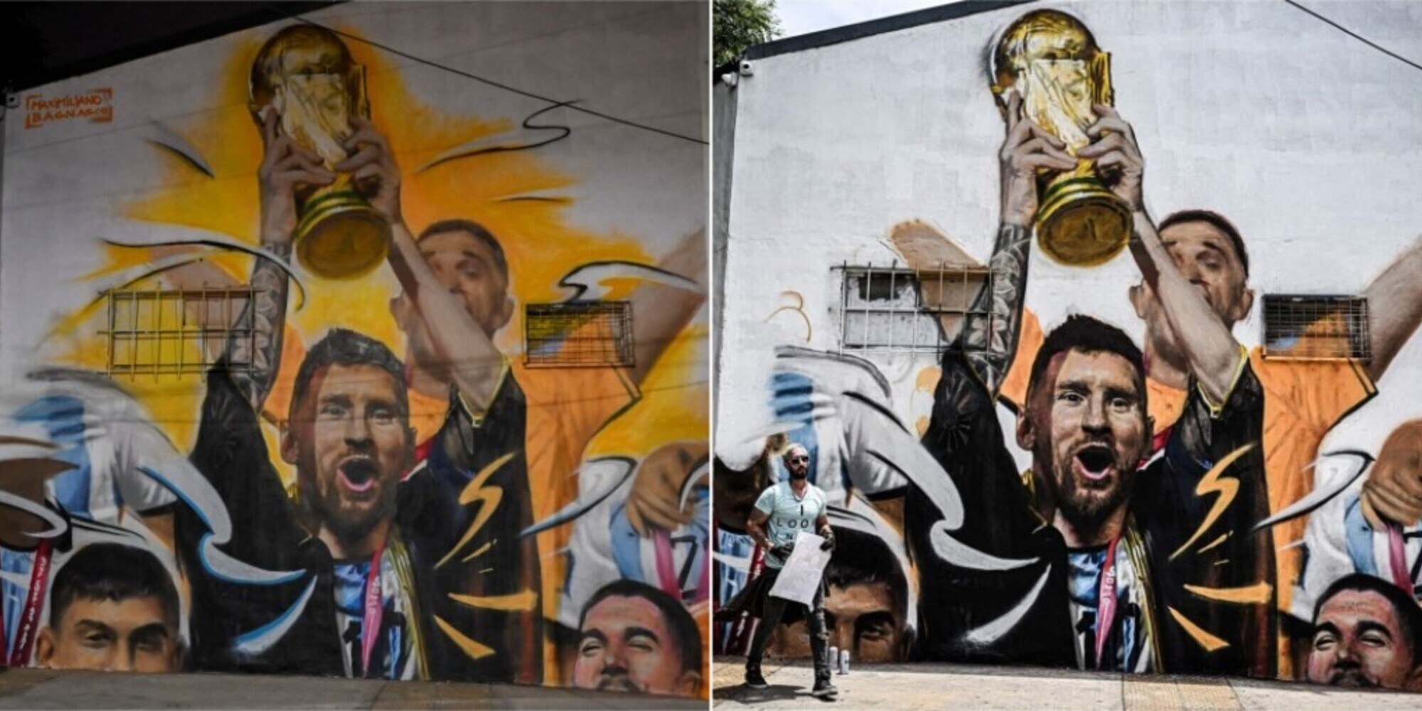 Argentina in festa, Dybala accanto a Messi in un murale gigantesco