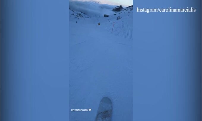 Carolina Marcialis, sulla neve con lo snowboard