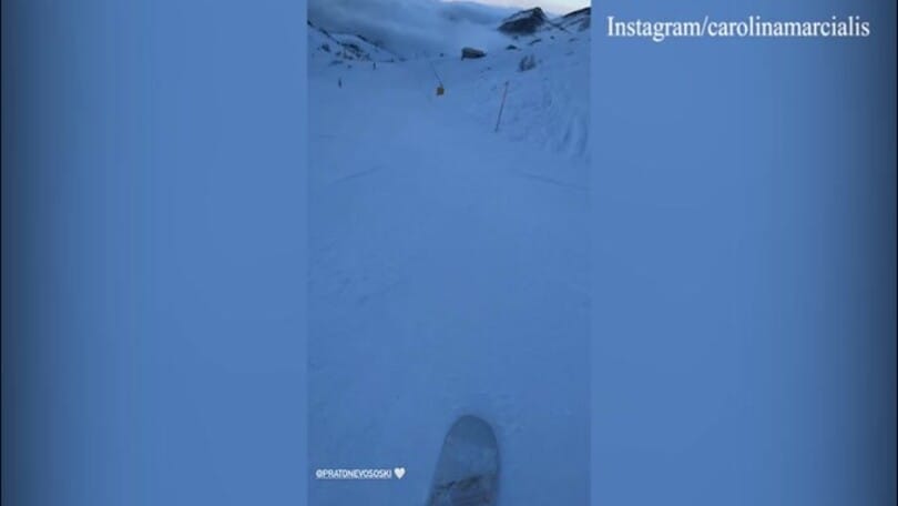 Carolina Marcialis, sulla neve con lo snowboard