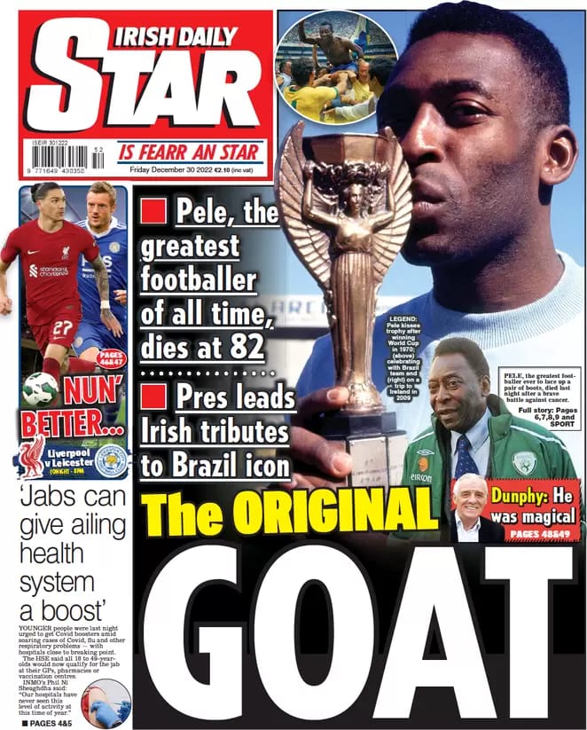Tuttosport 30/12/2022 Pelè Pele or Rei 1940-2022 New