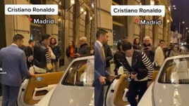 CR7 a Madrid con la Rolls-Royce: supporters del Blancos in delirio