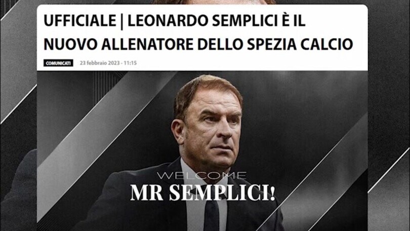 Spezia, è ufficiale: Leonardo Semplici è il nuovo allenatore