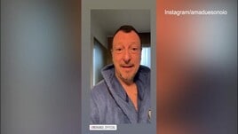 Amadeus fa i complimenti a Morandi: "Contento per il suo Bologna"