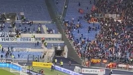 Lazio-Roma, tensione tra tifosi dentro lo stadio