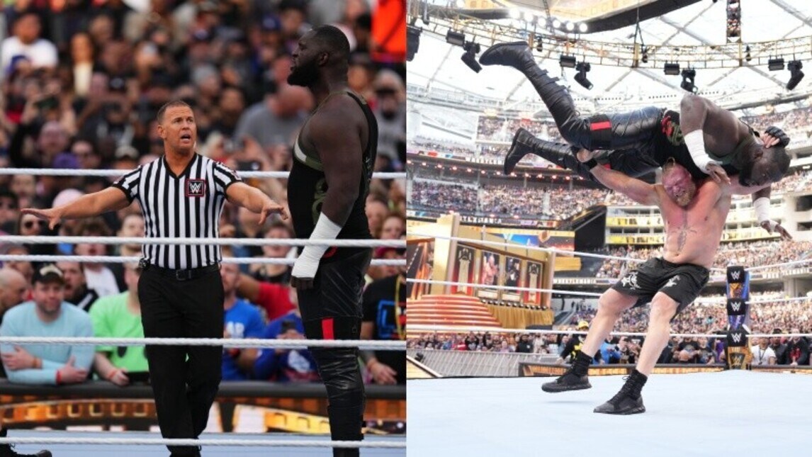 WWE WrestleMania 39, Brock Lesnar mostruoso: solleva il gigante Omos