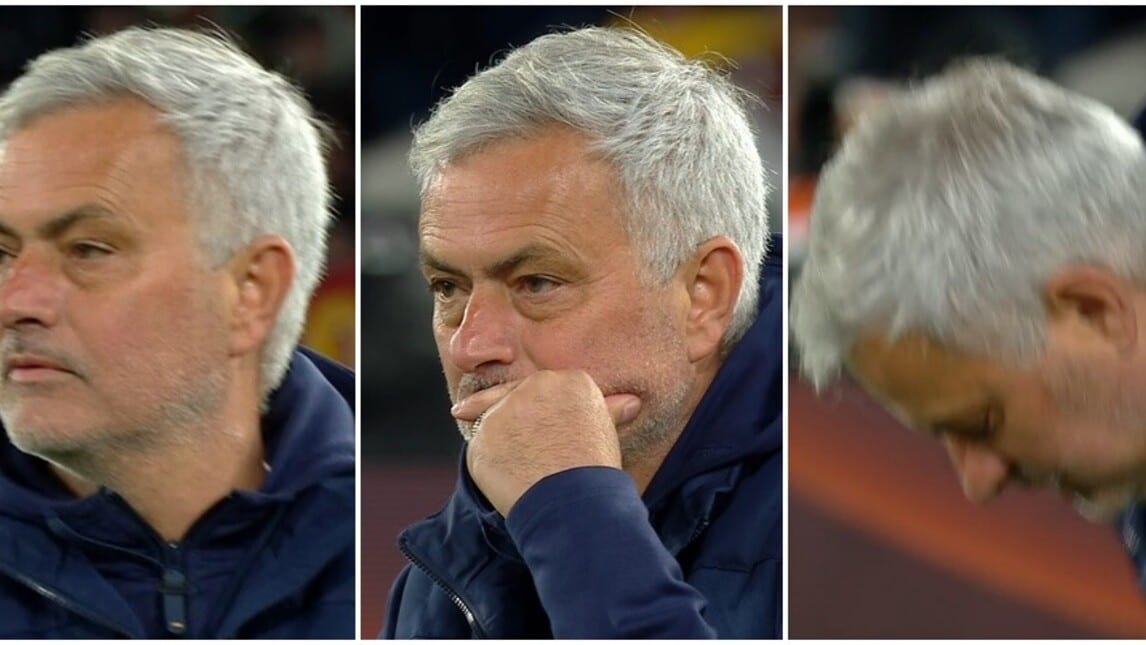 La reazione di Mourinho al rigore della Roma