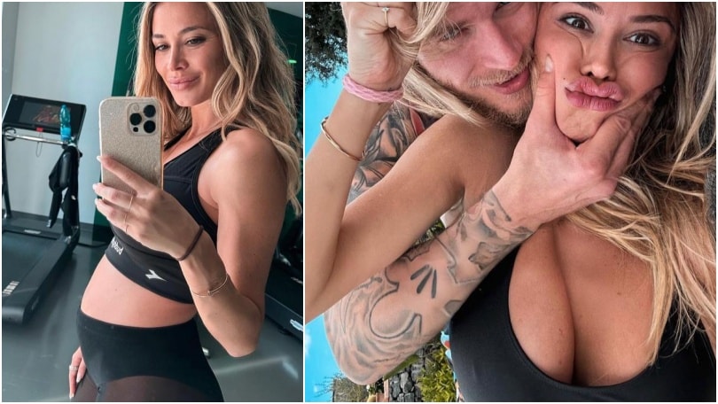 Diletta Leotta incinta si gode la pancetta mentre fa ginnastica