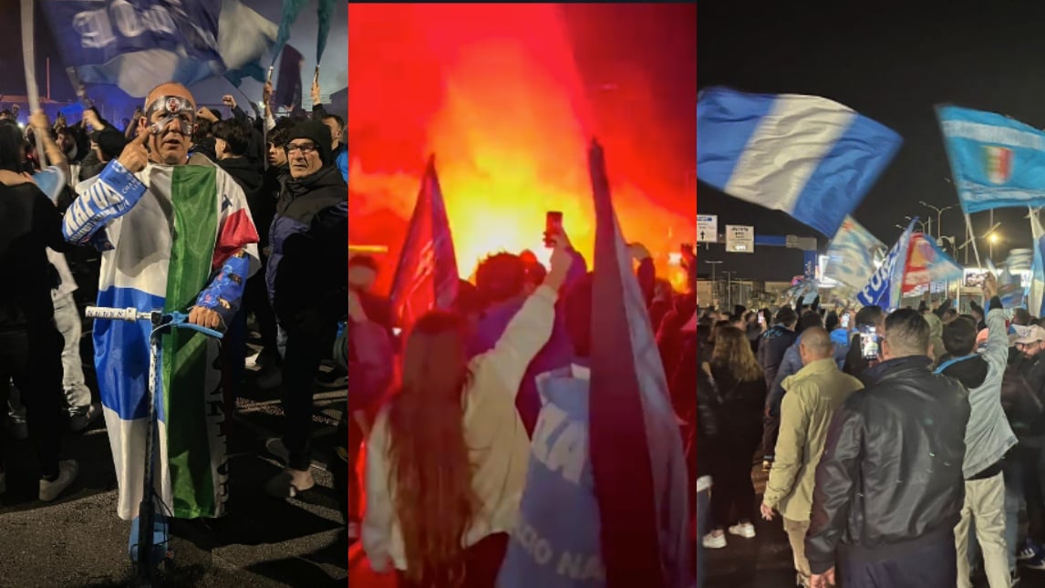 Napoli, in migliaia a Capodichino per la squadra: è già partita la festa scudetto!