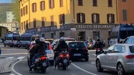 Atalanta-Roma, le forze dell'ordine presidiano il centro