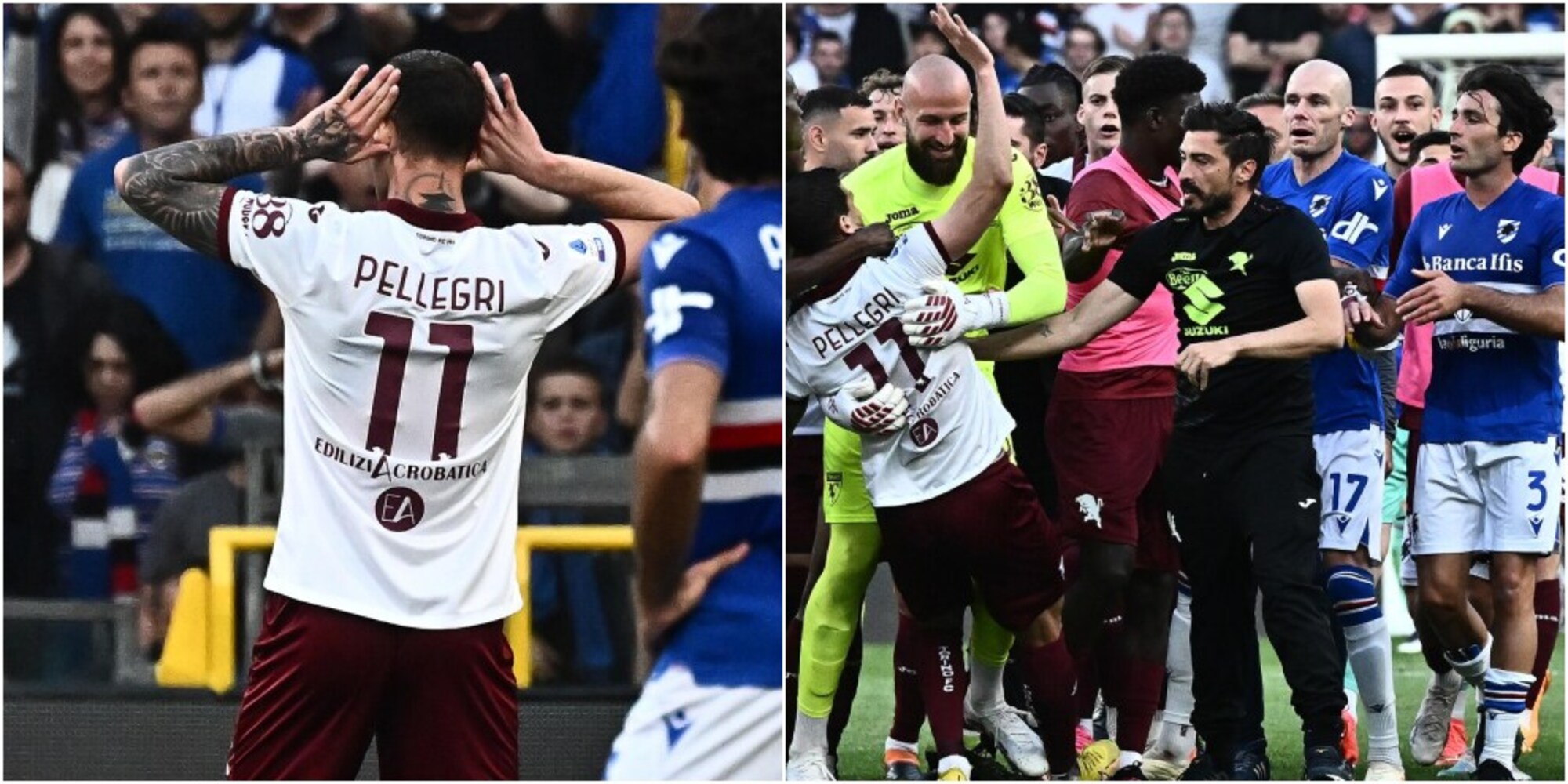 Maxi rissa in Samp-Toro: Pellegri provoca i tifosi, il gesto scatena il caos