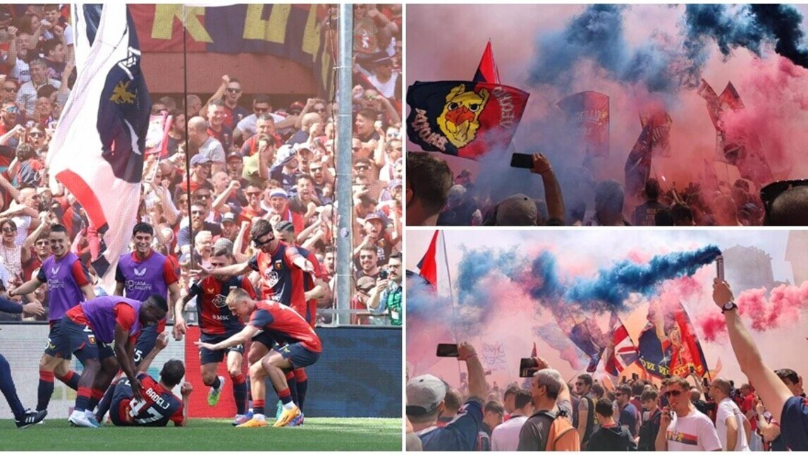 Il Genoa torna in Serie A: festa a Marassi per i rossoblù di Gilardino