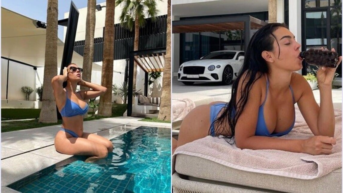 Georgina e il bagno hot in piscina tra le supercar di Ronaldo FOTO