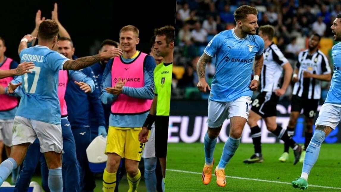 Lazio, Immobile e l'esultanza: che festa con la panchina