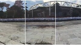 Roma-Salernitana, lo striscione 'vietato' esposto fuori dall'Olimpico