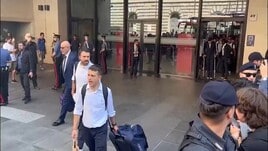 Coppa Italia, l'arrivo della Fiorentina a Roma