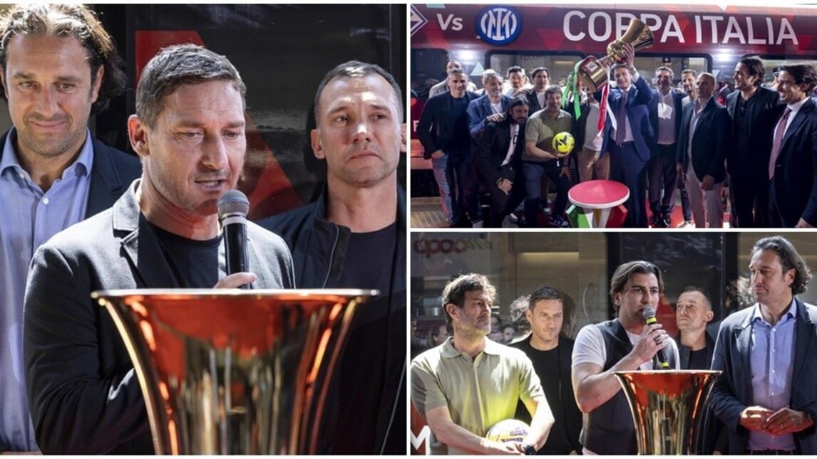 La Coppa Italia arriva alla stazione Termini: ad 'accoglierla' c'è Totti