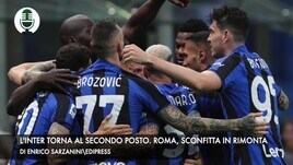 L'Inter torna al secondo posto. Roma, sconfitta in rimonta