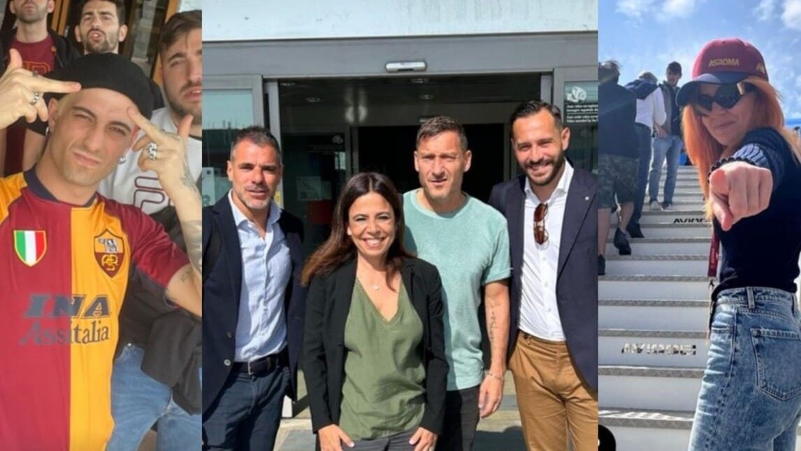 Da Totti e Damiano a Rosella Sensi e Noemi: i tifosi vip della Roma a Budapest