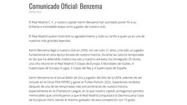 Ufficiale: Benzema saluta il Real Madrid