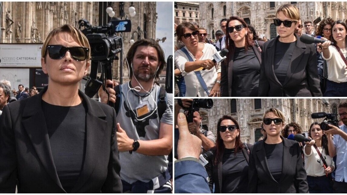 Funerali Berlusconi: l'arrivo in Duomo di Francesca Pascale