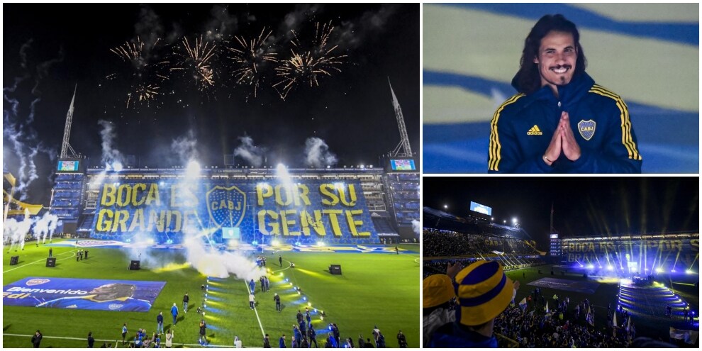 Bombonera in delirio per Cavani: la presentazione al Boca è una festa pazzesca