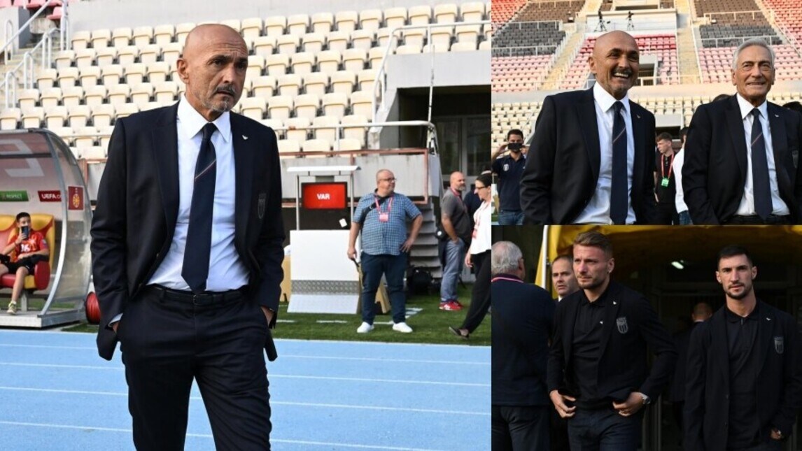 L'Italia sbarca a Skopje: Spalletti, quanti sorrisi nel walk around allo stadio!