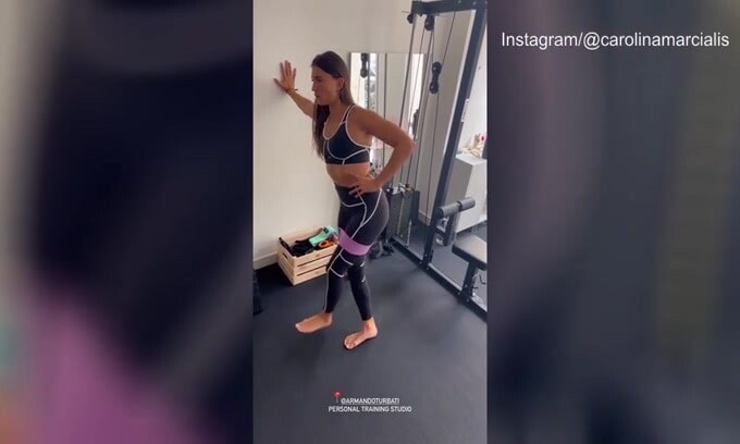 Palestra e sudore: Lady Cassano si allena