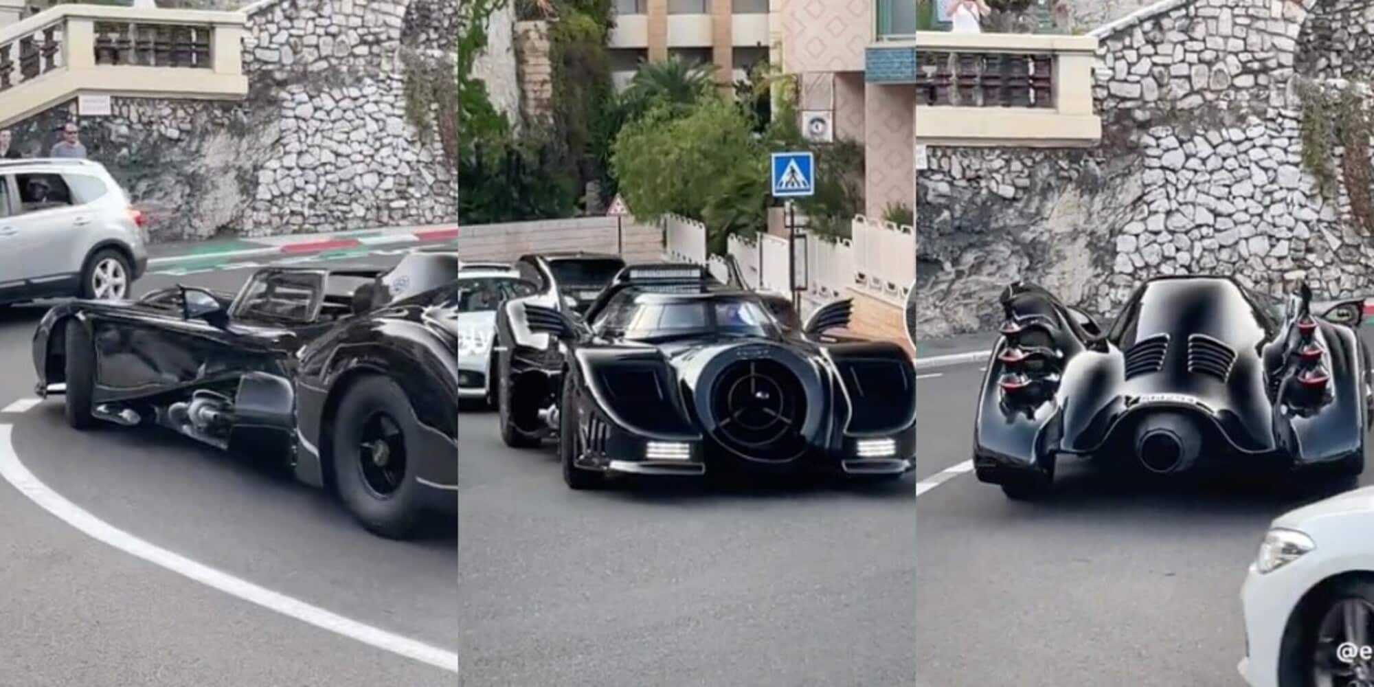 Una batmobile sulle strade di Monte Carlo infiamma la folla
