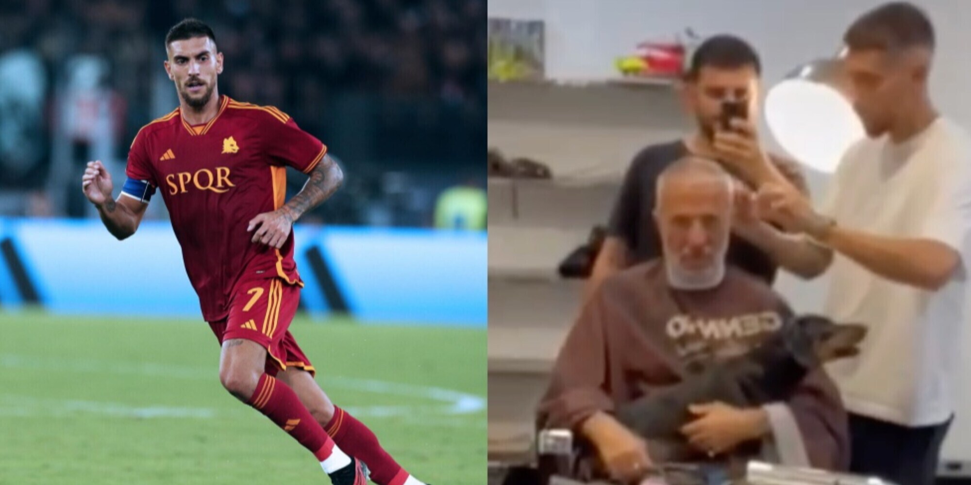 Roma, Pellegrini diventa barbiere: il siparietto social con il suo agente