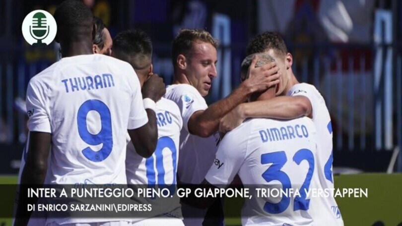 Serie A, Inter a punteggio pieno. Gp Giappone, trionfa Verstappen