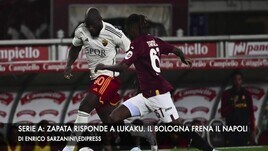 Serie A: Zapata risponde a Lukaku. Il Bologna frena il Napoli