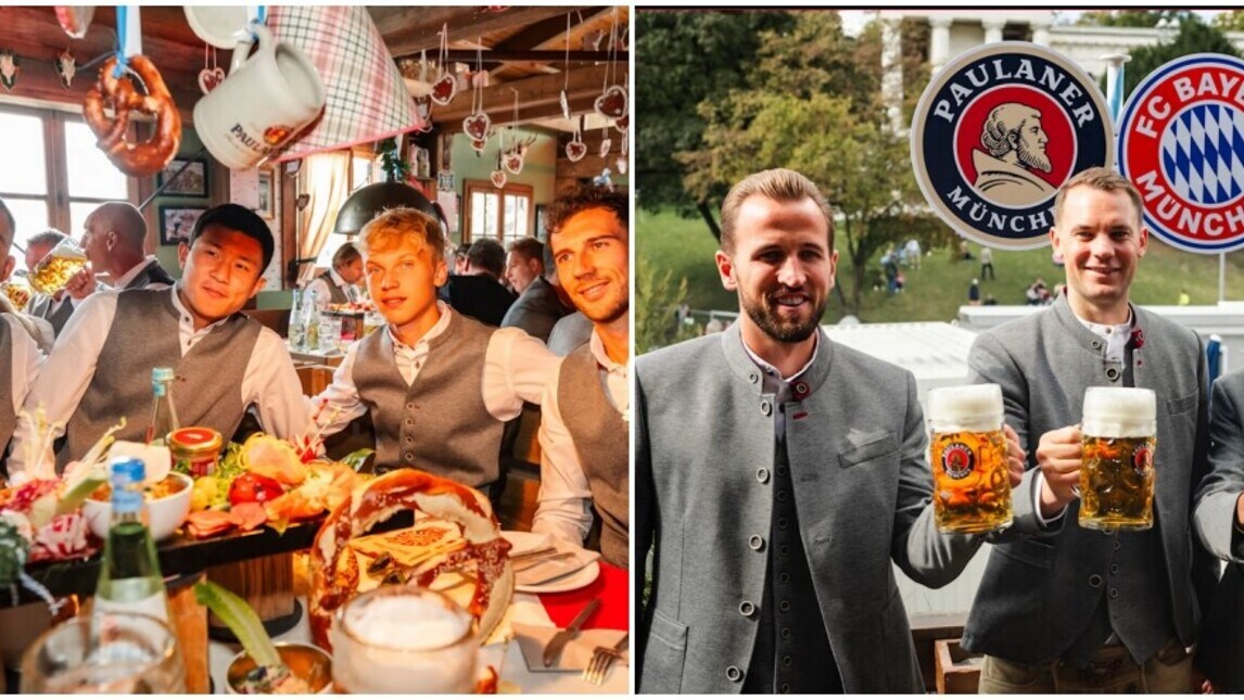 Bayern Monaco all'Oktoberfest: brindano anche Kane e Kim, le foto