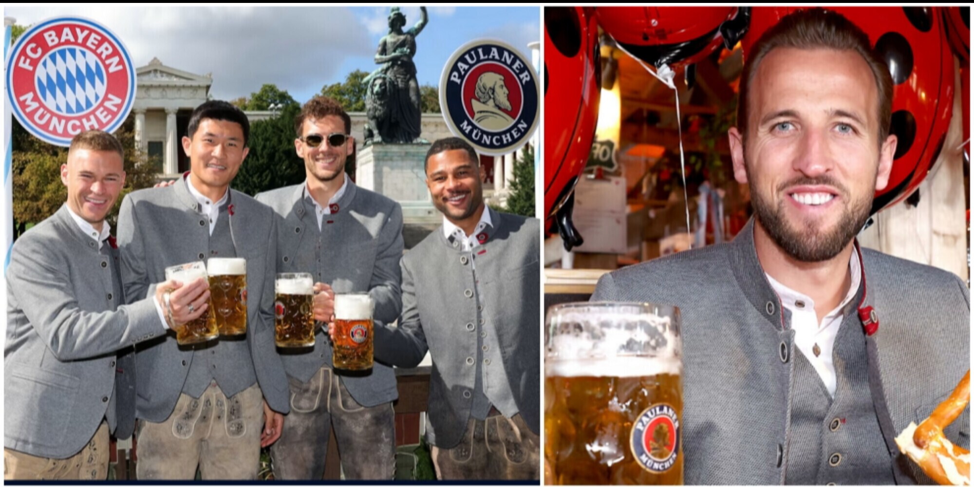 Bayern Monaco, Kim e Kane in festa: la birra scorre a fiumi all'Oktoberfest