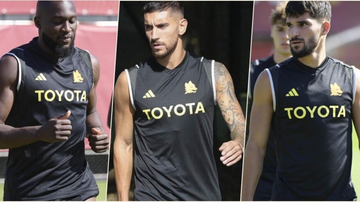 Roma, l'allenamento verso il Genoa: ci sono Pellegrini e Aouar