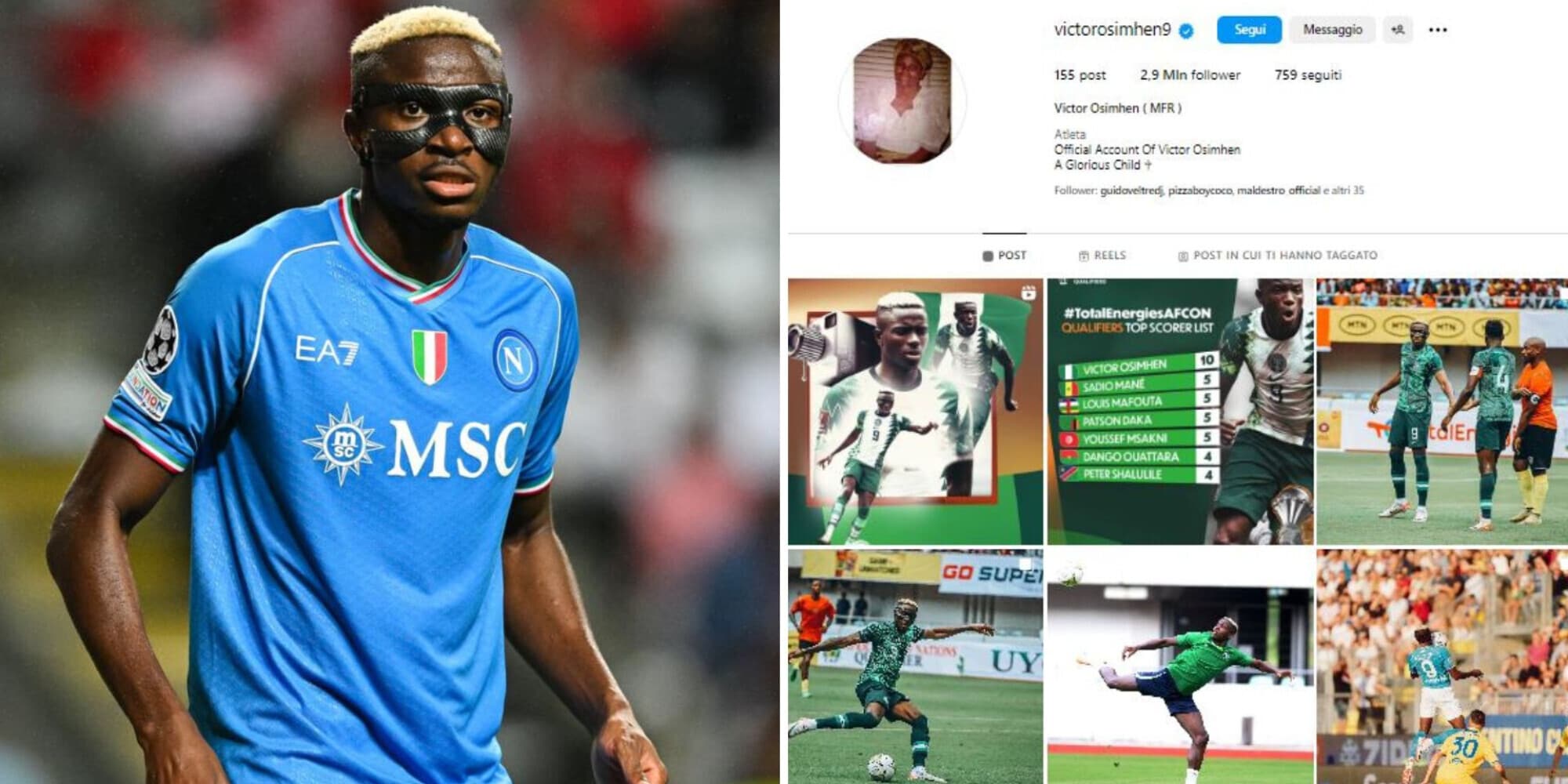 L'ultimo post non rimosso da Osimhen con la maglia del Napoli: la frase emblematica