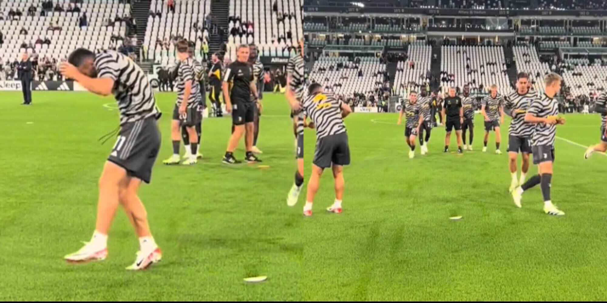 Kostic-Vlahovic, che siparietto prima di Juve-Lecce: volano palloni